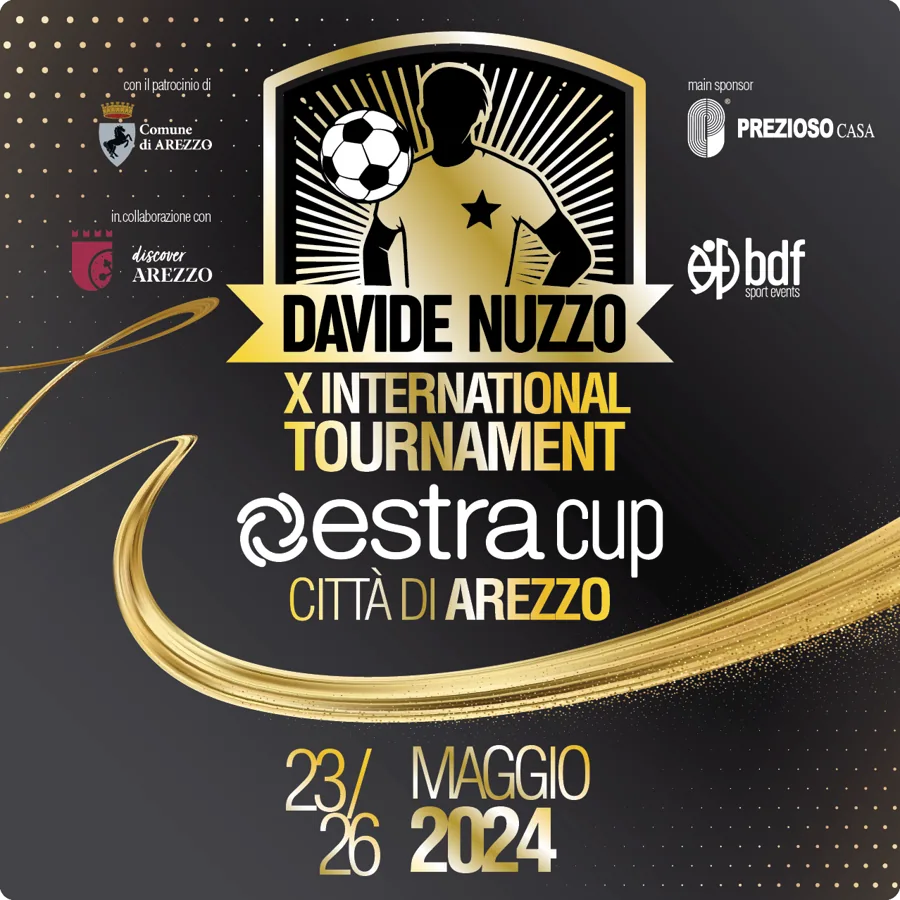 Locandina del X Torneo Internazionale Davide Nuzzo, Estra Cup Città di Arezzo, 23-26 maggio 2024
